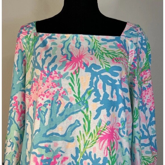 Lilly Pulitzer Bailee Multi Coral Bay 100% Cotton Dress Size Large (12/14) - Picture 12 of 13